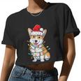 Corgi Santa Christmas Tree Lights Xmas Boys Men Corgmas Dog Tshirt Women Cropped T-shirt