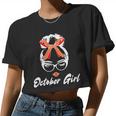 Cute October Girl Birthday Women Cropped T-shirt