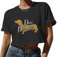 Dachshund Mom Wiener Doxie Mom Cute Doxie Graphic Dog Lover Women Cropped T-shirt