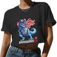 Dinosaur 4Th Of July Amerisaurus Rex Women Cropped T-shirt