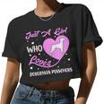 Dog Doberman Heart Shape Dog Just A Girl Who Loves Doberman Pinschers Women Cropped T-shirt