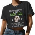 Dog Shih Tzu Shihtzu Mom Baby Fun Women Cropped T-shirt