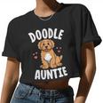 Doodle Auntie Goldendoodle Shirts Women Kawaii Dog Aunt Women Cropped T-shirt