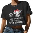 Easily Distracted By Dogs And Cows Women Women Cropped T-shirt