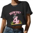 Cowgirl 4Th Birthday Western Country Southern Women Cropped T-shirt