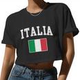 Italia Flag Italy Italian Italiano Family For Men Women Ki Women Cropped T-shirt