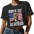 Joe Biden Merry 4Th July Confused God Save The Queen Women Cropped T-shirt