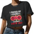 Gamer I Paused My Game To Celebrate 4Th Of July Women Cropped T-shirt