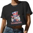 Gamerica 4Th Of July Usa Flag Women Cropped T-shirt