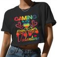 Gaming Is My Valentine Gamer Girl Valentine's Day Women Cropped T-shirt