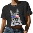 German Shepherd 4Th Of July Shirt Men Women Flag Women Cropped T-shirt