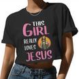 This Girl Really Loves Jesus Women Cropped T-shirt