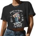 Girls Rock And Roll Music Graphic Novelty & Cool s Women Cropped T-shirt