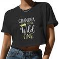 Grandpa Of The Wild One First Birthday Matching Family Women Cropped T-shirt