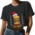 Happy Holidays With Cheese Shirt Christmas Cheeseburger Women Cropped T-shirt