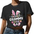 Hoppiest Grammy Ever Easter Happy Easter Day Grandma Women Cropped T-shirt