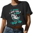 Horse Lover I Know I Ride Like A Girl Try To Keep Up Women Cropped T-shirt