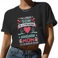 I'm A Proud Son Of A Freaking Awesome Mom Yes She Bought Me This Shirt Women Cropped T-shirt