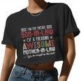 I'm A Proud Songiftingiftlaw Son Marriage Mother Of The Groom Women Cropped T-shirt