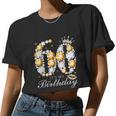 It's My 60Th Birthday Queen 60 Years Old Shoes Crown Diamond Women Cropped T-shirt