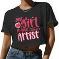 Just A Girl In Love With An Artist Women Cropped T-shirt