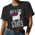 Just A Girl Who Loves Goats Valentine Day Women Cropped T-shirt