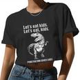 Let's Eat Kids Punctuation Saves Lives Teacher Meaningful Women Cropped T-shirt