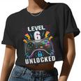 Level 6 Unlocked Video Game 6Th Birthday Gamer Boys Women Cropped T-shirt
