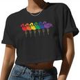 Lgbt Flamingo Rainbow Gay Lesbian Pride Women Cropped T-shirt