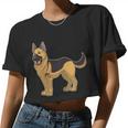 I Love Mom Tattoo German Shepard Women Cropped T-shirt