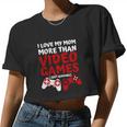 I Love My Mom Video Games Valentines Day Boysn Langarm Women Cropped T-shirt