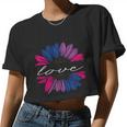 Love Sunflower Floral Lgbt Bisexual Pride Month Women Cropped T-shirt