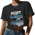 Mens Aunt Of The Birthday Boy Monster Truck Birthday Women Cropped T-shirt