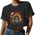 Merry Christmas Rainbow Women Cropped T-shirt