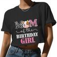 Mom Of The Birthday Girl Tee Farm Cow Mommy Mama St Women Cropped T-shirt