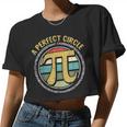 Perfect Circle Pi Day Retro Math Symbols Number Teacher Women Cropped T-shirt