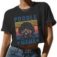 Poodle Mama Mother Retro Dog Mom Women Cropped T-shirt