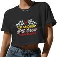 Race Car Birthday Party Racing Family Grandma Pit Crew Women Cropped T-shirt