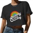Spooky Scary Sunday Rainbow Spooky Scary Sunday Trendy Women Cropped T-shirt