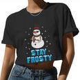 Stay Frosty Shirt Christmas Shirt Cool Snowman Tshirt V2 Women Cropped T-shirt