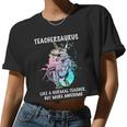 Teachersaurus Unicorn Women Cropped T-shirt