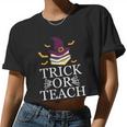 Trick Or Teach Halloween Women Cropped T-shirt