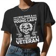 Veteran Veterans Day Well Mannered Girl Then Became A Veteran132 Navy Soldier Army Military Women Cropped T-shirt