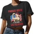 Veteran Vets Womens 4Th Of July Celebration Proud Wife Of An Army Veteran Spouse Veterans Women Cropped T-shirt
