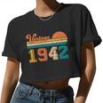 Vintage 1942 Retro 80Th Birthday Women Cropped T-shirt