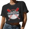 Vintage Boston Baseball For And Women Women Cropped T-shirt