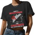 I Want A Hippopotenuse For Christmath Math Teacher Christmas Tshirt Women Cropped T-shirt