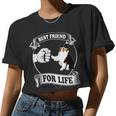 Womens Australian Shepherd Shirts Best Friend For Life 2 Vneck Women Cropped T-shirt