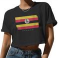 Womens Flag Of Uganda Grunge Distressed Women Cropped T-shirt