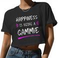 Womens Happiness Is Being A Gammie Mother's Day Women Cropped T-shirt